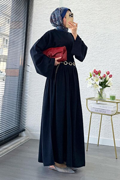 MELEK ARAZ Set cu fustă din in cu talie înaltă Pinterest – Albastru închis