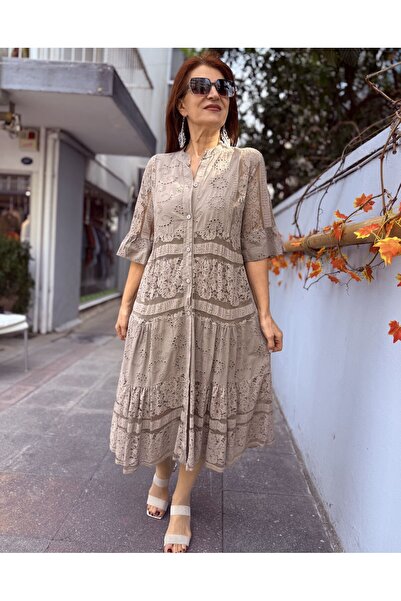 DenizEge Rochie midi căptușită italiană din nurcă