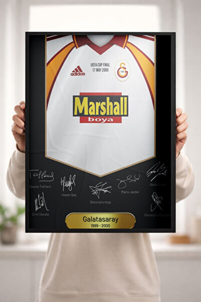 HandMadeBuy Galatasaray 2000 UEFA Kupası Final Kadrosu İmzalı Forma Tasarımlı...
