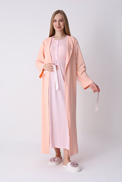 ERDENİZ TEKSTİL Σετ Νυχτικό και Ρόμπα Εγκυμοσύνης με Ζακάρ – Σετ Μητρότητας, ...