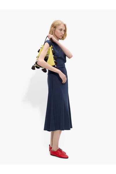 PARFOIS Kadın Drapeli Midi Elbise