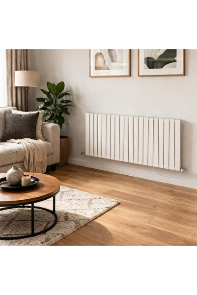 AEON Smyrna Alüminyum Radyatör 60cm X 147cm (21 Dilimli) Kırık Beyaz