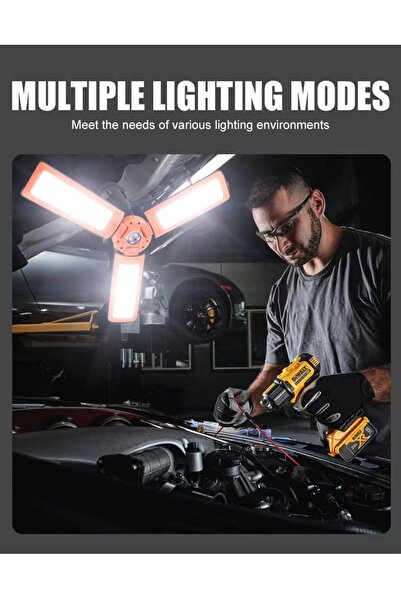 Generic مصباح عمل وتخييم LED فائق الأداء 3 في 1، 4 أوضاع إضاءة قابلة للتعديل ...