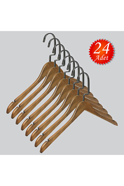 NYN Дерев'яна вішалка (ЧОРНИЙ НІКЕЛЬОВАНИЙ ГАЧОК) для сорочок, футболок, блуз...