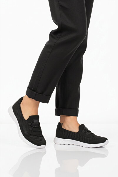 WALKWAY Black and White Mesh Lightweight Flexible Easy-To-Wear Women's Casual...