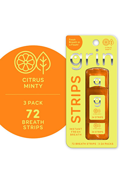 Grin Ağız Bakım Citrus Minty Nefes Şeritleri 72'li