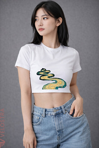 Velostra Women's Dream Way Printed Basic Daily Use Tee Crop