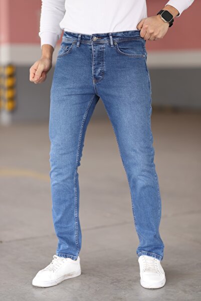 blayn jeans Ανδρικό τζιν παντελόνι ανοιχτό μπλε ναυτικό Urban Fit Denim ελαστ...