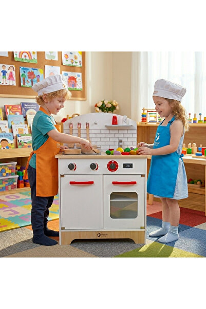 Classic World Küçük Şefimizin Ahşap Evcilik Mutfak Seti ve Aksesuarları