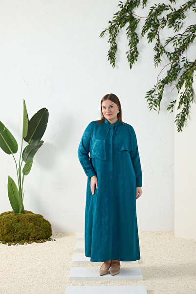 Aker Zümrüt Asimetrik Rüzgarlı Ferace