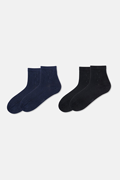 Dagi Men's 2-Pack Rib Patterned Quarter Socks