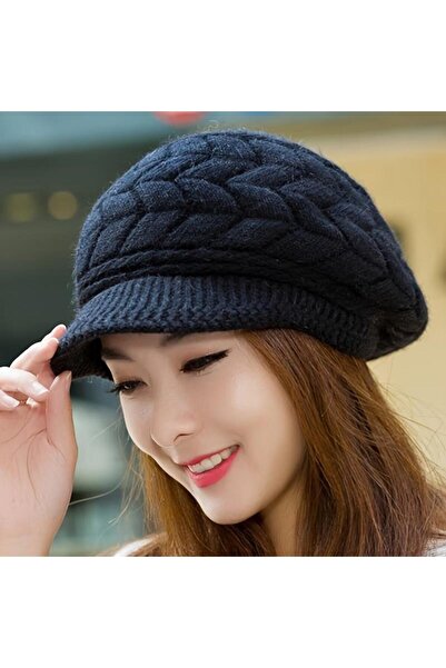 valkyrie Pălărie tricotată pentru femei, tricotaje moi de iarnă, beretă cu vi...