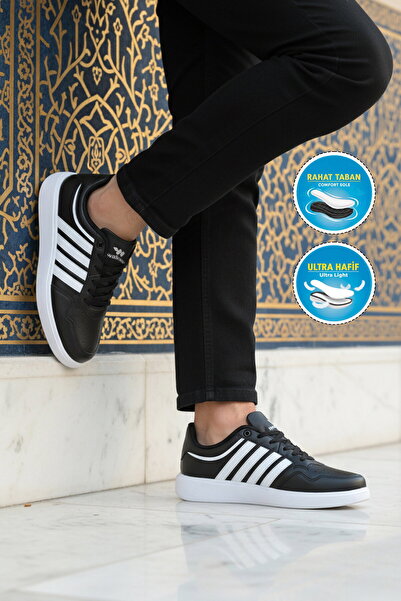 WALKWAY حذاء رياضي رجالي خفيف الوزن باللونين الأسود والأبيض بوري 2079 M