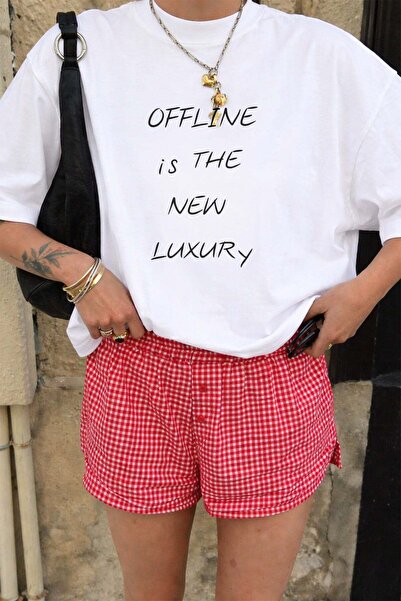 Monila Γυναικείο T-Shirt από ύφασμα Premium σε χρώμα εκρού με τύπωμα oversized