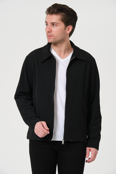 Renvo butik سترة رجالية من القماش الأسود