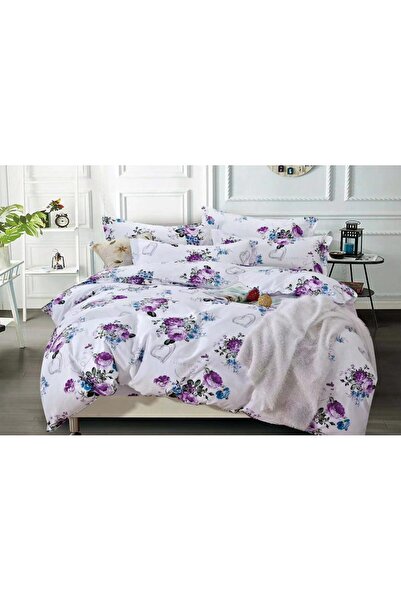 Five Store Lenjerie de pat pentru o persoana cu husa elastic pat, Maris, bumb...