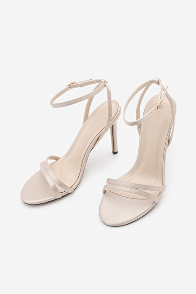 Marjin Women's Oval Toe Ankle Strap Thin Classic Heeled Sandals Moneza Beige ...