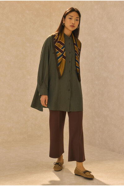 HEQA Cămașă Fleto cu detalii buzunare, verde