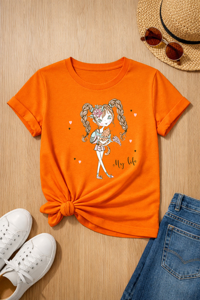 MYADA My Life Style Printed 100% Cotton Premium T-Shirt 27015