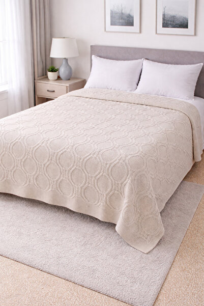 WOOLHOME ÇİFT KİŞİLİK TRİKO YATAK ÖRTÜSÜ