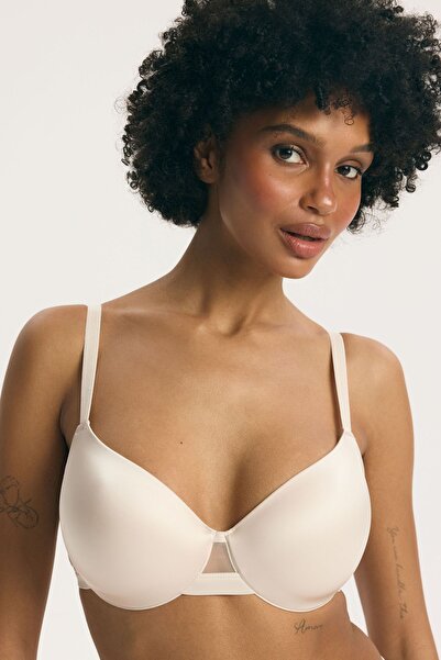 ESOTIQ Basic Lightly Padded Bra with Smooth Cups Underwired Mesh Details High...