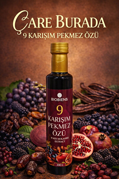 Çare Burada 9 Karışım Pekmez Özü 330 Gr (Keçiboynuzu, Üzüm, Karadut, Nar, Kar...