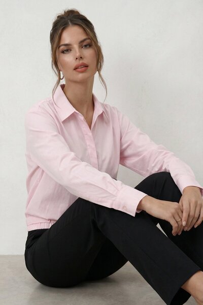 VAGGON Cămașă cu detaliu elastic ascuns în talie