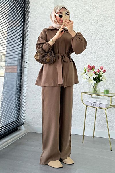 MELEK ARAZ Γυναικείο Σετ Δύο Τεμαχίων με Μπροστινό Φερμουάρ και Κομψό Γιακά -...