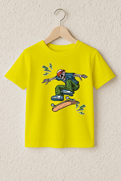 MYADA Μπλουζάκι από 100% βαμβάκι Premium με στάμπα Skateboarder Style Skeleto...