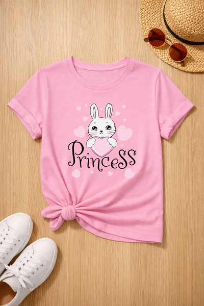 MYADA Παιδικό μπλουζάκι Princess Rabbit με στάμπα, 100% βαμβάκι, Premium 27005