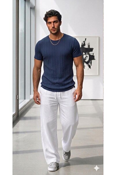 CAST COLLECTİON Ανδρικό μπλουζάκι σε σκούρο μπλε χρώμα με κανονική εφαρμογή κ...