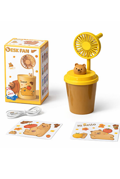 Arfseb Kapibara Mini Fan USB Şarjlı Taşınabilir Masaüstü Vantilatör