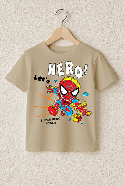 MYADA Tricou premium din bumbac 100% cu imprimeu Let's Super Hero 23534