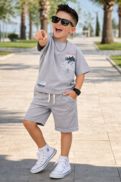 KOKOŞ BEBEK طقم شورت للأولاد من قماش الإنترلوك طقم صيفي مكون من قطعتين لعمر 9...