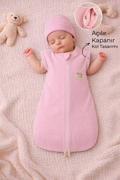 Tomuycuk 100% Cotton Pink Baby Girl Sleeping Bag 0-6 Months Zippered Snap Sle...
