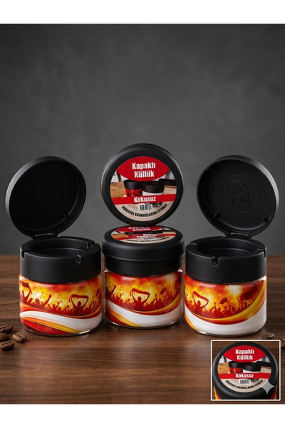 Adalinhome Скляна банка з кришкою для попільнички – запобігає появі запаху, с...