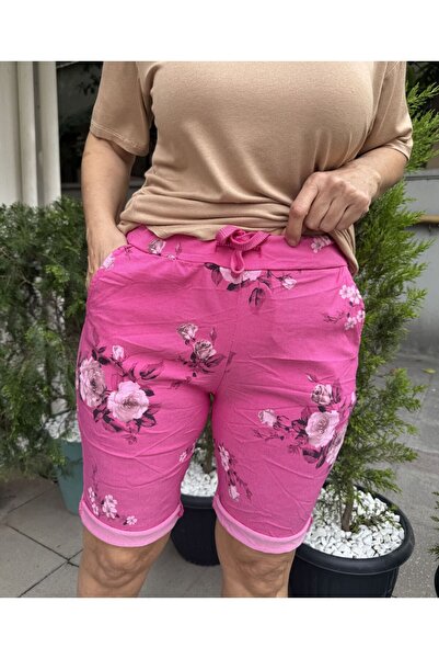 DenizEge Λουλουδάτο Ιταλικό Σορτς Ροζ