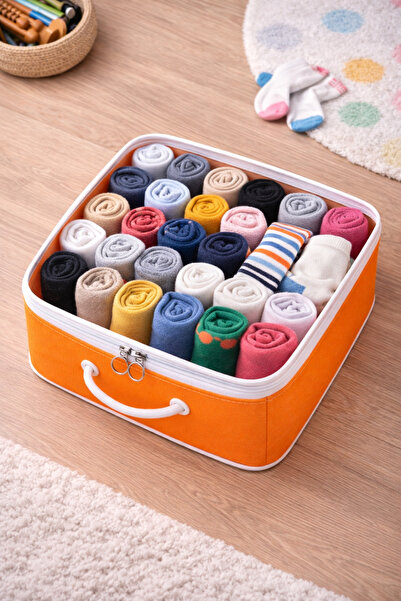 HİG HOME Transparent Storage Box with Lid 28X32X15 – Clothes, Socks, and Clos...