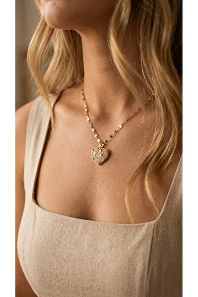 İNN JEWELLERY 316 L Çelik Kolye Kararmaz Antialerjik Kalp Figürlü (2 Yıl İtha...