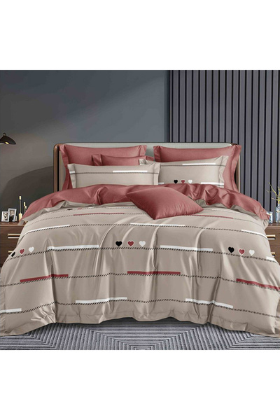 Five Store Lenjerie de pat pentru o persoana cu husa elastic pat, Efes, bumba...