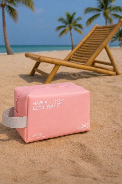 Naturalove Zippered Makeup Bag – Travel Size, Daily Use Pink