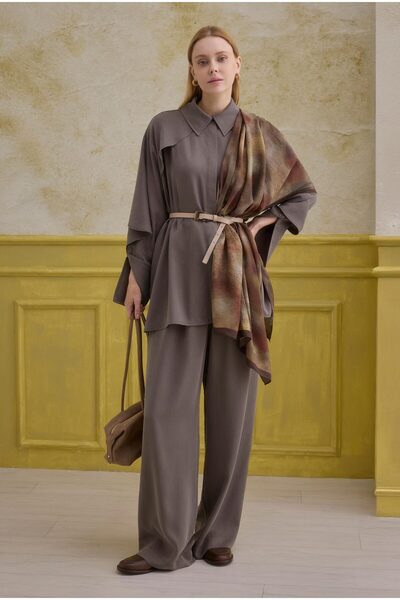 HEQA Aller Detailed Tensel Suit Dark Mink