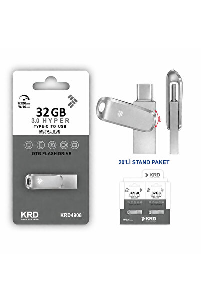 KRD KRD4908 32 GB 3.0 HYPER TYPE-C TO USB METAL DÖNÜŞTÜRÜCÜ FLASH BELLEK /20