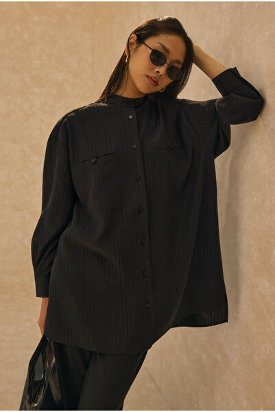 HEQA Cămașă Fleto cu buzunare, neagră