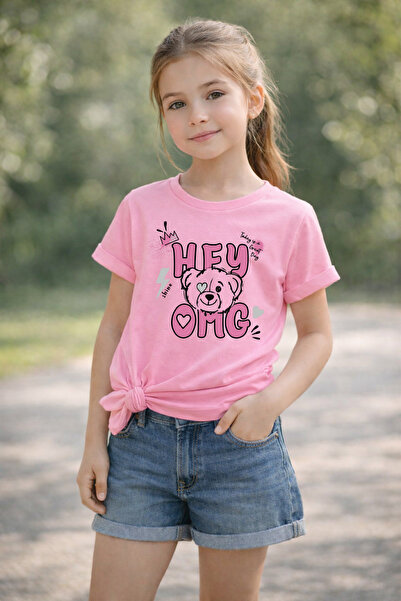 MYADA HEY OMG Tricou pentru copii, imprimat, 100% bumbac premium 26129
