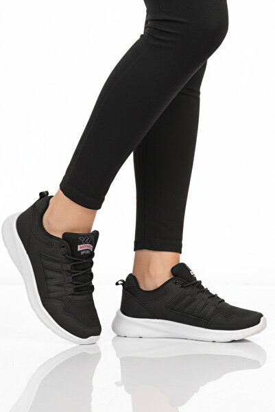 WALKWAY Pantofi sport unisex, negru, alb, cu plasă, ușori, cu șireturi, 2029 G