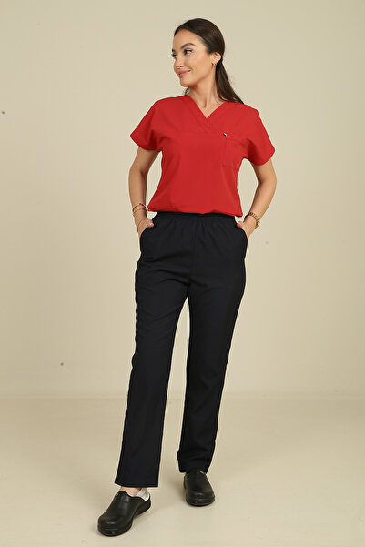 DENİZ İŞ Women's Alpaca Elastic Pants - Navy Blue