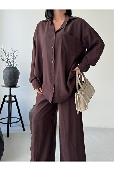 LAVRE طقم ملابس إسلامية فضفاضة بنسيج ناعم وقميص وبنطلون كبير الحجم