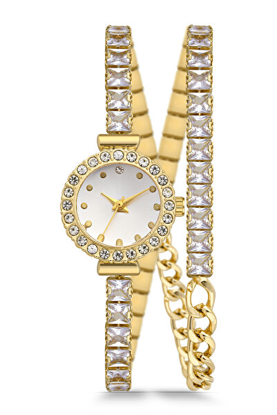Newera Watch Stone-Encrusted Strap Women's Minimal Wristwatch