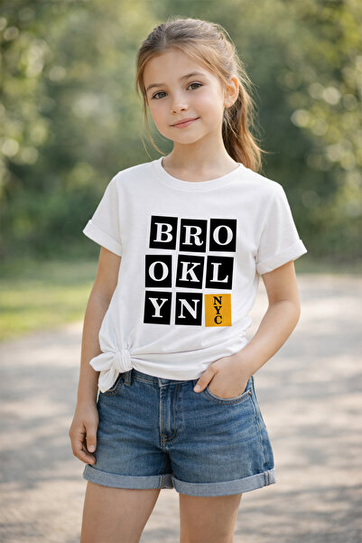 MYADA Μπλουζάκι για παιδιά με στάμπα Brooklyn, 100% βαμβάκι, υψηλής ποιότητας...